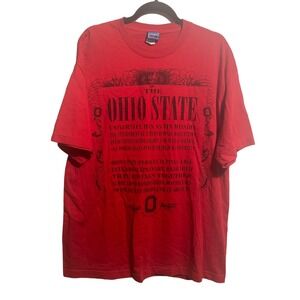 Ohio‎ State Buckeyes T-shirt Men's Large Red Mission Statement OSU VTG Champs LG